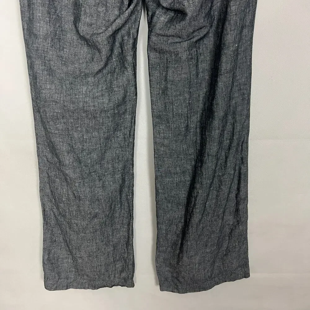 Banana Republic Womens Pants 8 Jackson Fit Linen Cotton Wide Leg Coastal Preppy